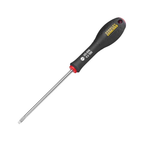 Product image for Stanley FatMax Screwdriver, 4 x 100mm, Flared Slotted Tip (0-65-016) part of an expanding range from Fusion Fixings