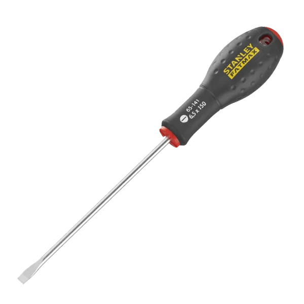 Product image for Stanley FatMax Screwdriver, 6.5 x 150mm, Flared Slotted Tip (0-65-141) part of an expanding range from Fusion Fixings