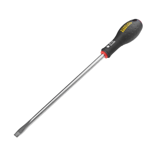 Product image for Stanley FatMax Screwdriver, 12 x 250mm, Flared Slotted Tip (0-65-143) part of a growing range from Fusion Fixings