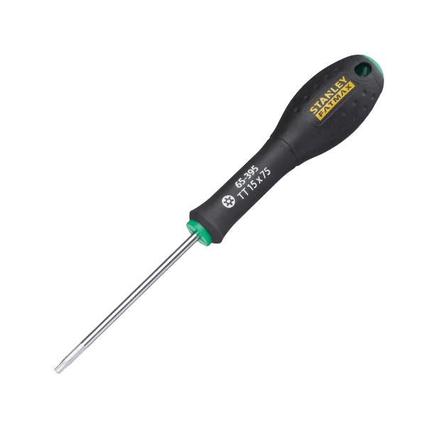 Product photography for Stanley FatMax Torx Screwdriver, TTX15 x 75mm (0-65-395) part of a growing range from Fusion Fixings