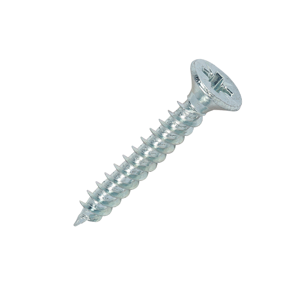 Woodscrew product image for the 7 x 1” (3.9 x 25mm) Pozi Countersunk Twin Thread Wood Screws BZP - Box of 200, 00071CWZ