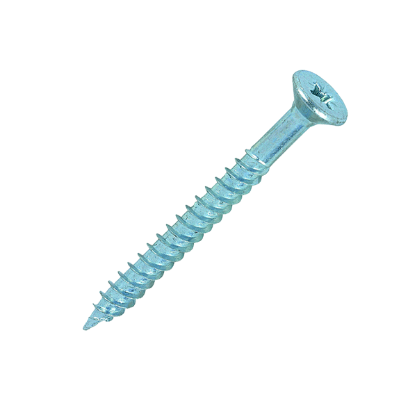 Wood screw product image for the 10 x 2” (5 x 50mm) Pozi Countersunk Twin-Threaded Wood Screws BZP - Box of 200, 00102CWZ