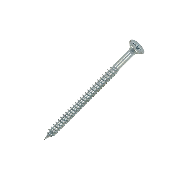 Wood screw product image of the 8 x 2 ½” (4 x 60mm) Pozi Countersunk Twin Thread Wood Screws BZP - Box of 200, 08212CWZ