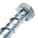 Detail image of the Hex Head Concrete Anchor Bolt showing the hex head and specifically designed thread for use in concrete etc.