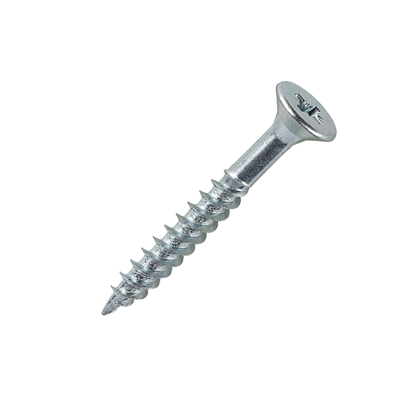 Product image for the 10 x 1 ½” (5 x 40mm) Pozi Countersunk Twin-Threaded Wood Screws BZP - Box of 200, 10112CWZ from Fusion Fixings