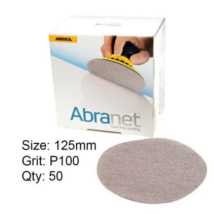 Mirka 125mm Abranet Sanding Disc P100 Box of 50