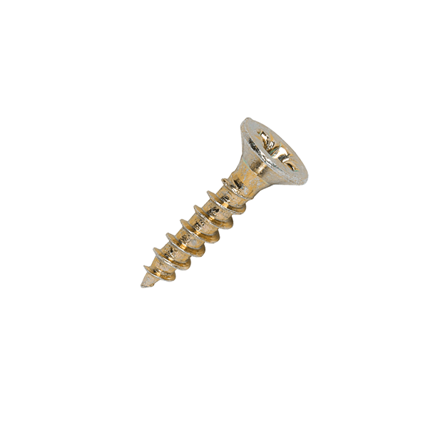 3.5 x 16mm Countersunk Wood Screws, Pozi, Zinc & Yellow, Box of 200 (35016CLAF)