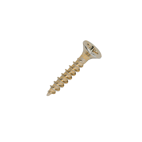 3.5 x 20mm Countersunk Wood Screws, Pozi, Zinc & Yellow, Box of 200 (35020CLAF)