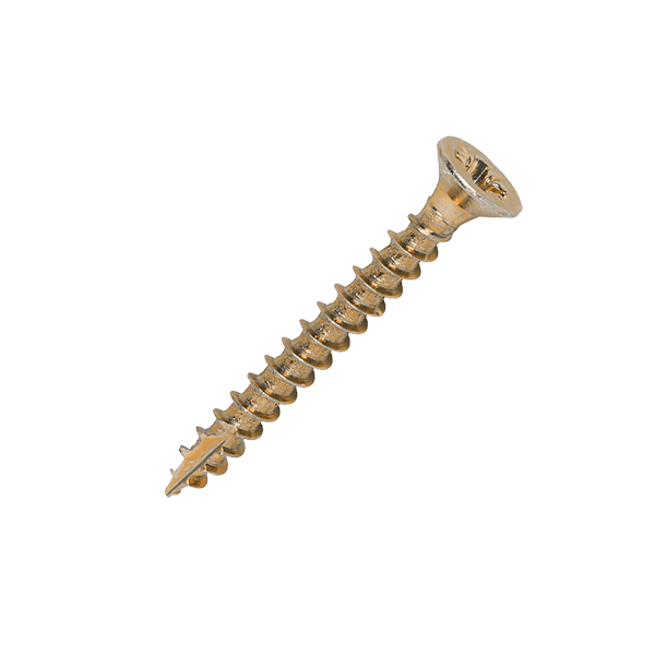 3.5 x 30mm Countersunk Wood Screws, Pozi, Zinc & Yellow, Box of 200 (35030CLAF)