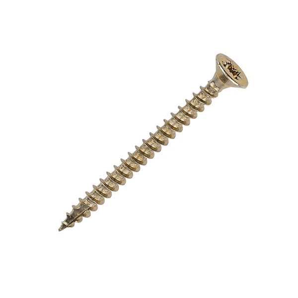 3.5 x 40mm Countersunk Wood Screws, Pozi, Zinc & Yellow, Box of 200 (35040CLAF)