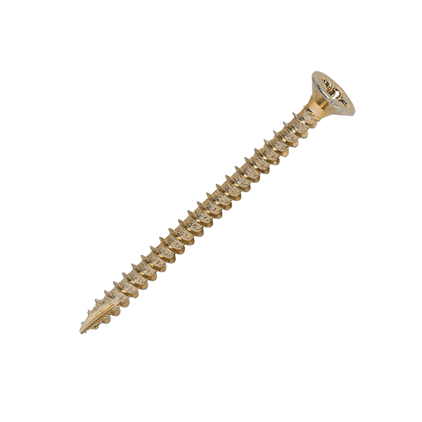 3.5 x 45mm Countersunk Wood Screws, Pozi, Zinc & Yellow, Box of 200 (35045CLAF)