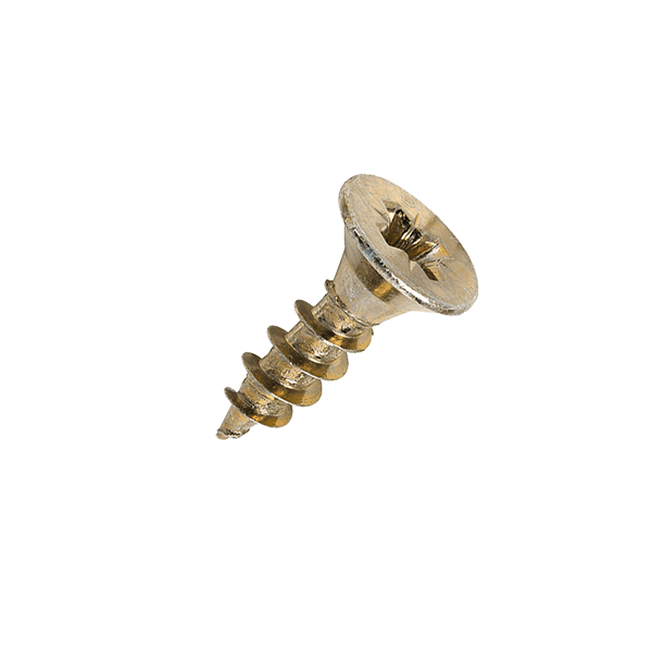 Wood screw image of the 4.5 x 16mm Countersunk Wood Screws, Pozi, Zinc & Yellow, Box of 200 (45016CLAF)