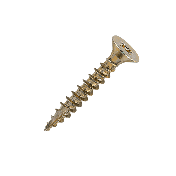 wood screw of the 4.5 x 30mm Countersunk Wood Screws, Pozi, Zinc & Yellow, Box of 200 (45030CLAF)