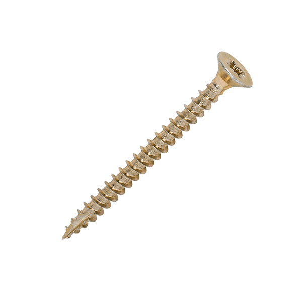 4.5 x 50mm Countersunk Wood Screws, Pozi, Zinc & Yellow, Box of 200 (45050CLAF)