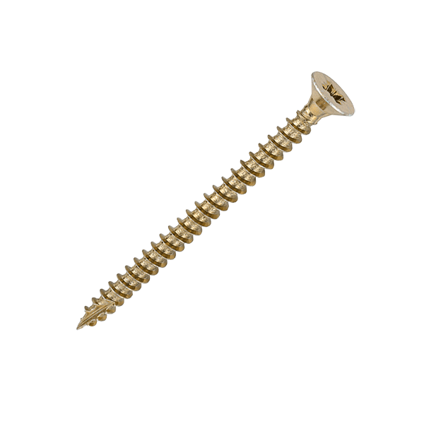 wood screw image for the 4.5 x 60mm Countersunk Wood Screws, Pozi, Zinc & Yellow, Box of 200 (45060CLAF)