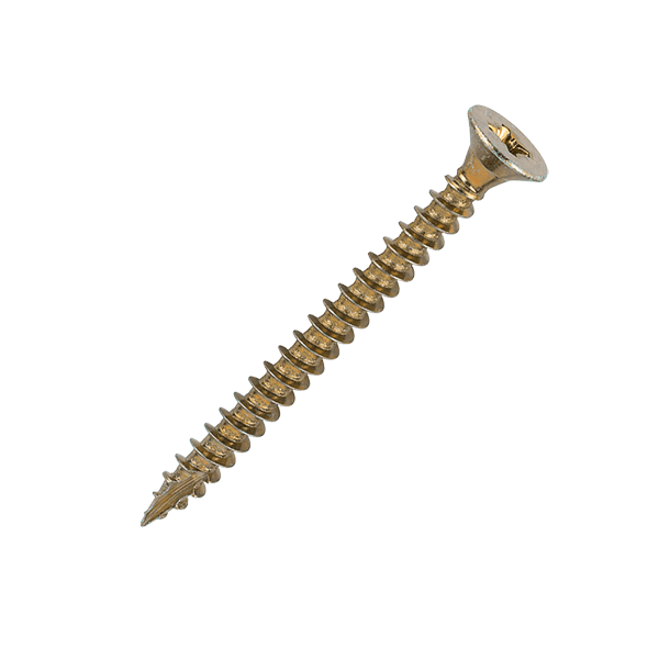 5 x 60mm Countersunk Wood Screws, Pozi, Zinc & Yellow, Box of 200 (50060CLAF)