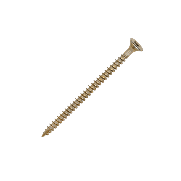 Wood screw product image for the 5 x 80mm Countersunk Wood Screws, Pozi, Zinc & Yellow, Box of 200 (50080CLAF)