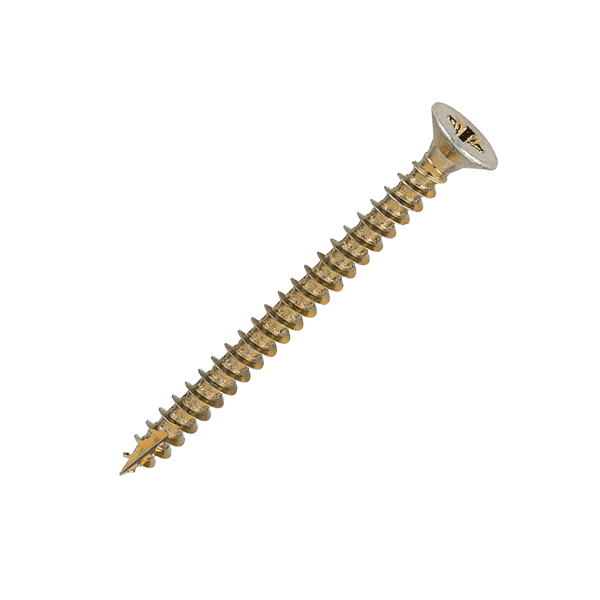 6 x 70mm Countersunk Wood Screws, Pozi, Zinc & Yellow, Box of 200 (60070CLAF). Supplied form Fusion Fixngs as part of a larger rnage.