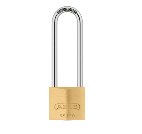 ABUS 65MB/30mm Solid Brass Padlock 70mm Long Shackle Carded, 37596