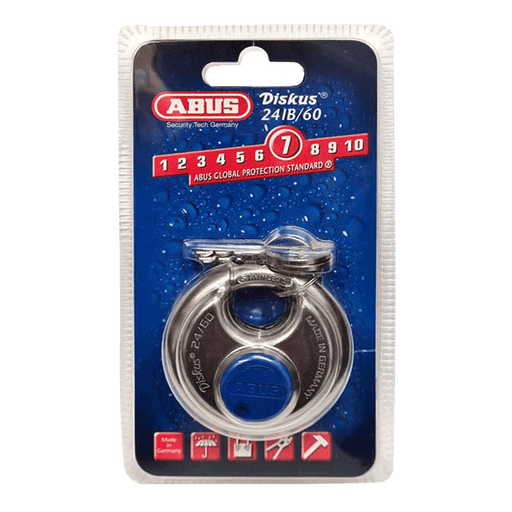 ABUS Diskus Padlock -  24IB/60mm Diskus Padlock Carded, 35043 - CLEARANCE