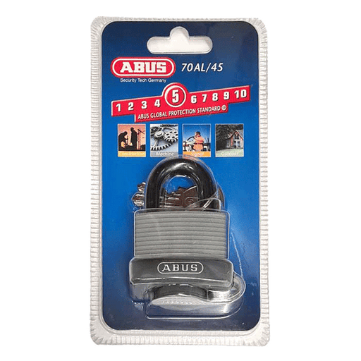 ABUS 70AL/45mm Aluminium Padlock Assorted Colour Carded, 51232 - CLEARANCE