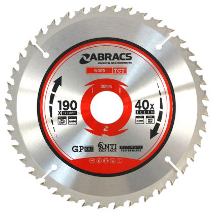 Abracs TCT19040 Circular Saw Blade 190mm x 30mm x 40T