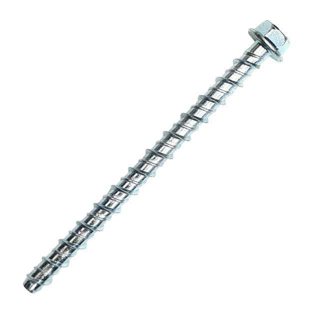 Flange Hex Head Concrete Anchor Bolt. A JCP Ankerbolt. manufactured in BZP Grade 8.8 steel. Part of a larger range of concrete bolts and screws.