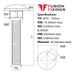 Size guide for the M10 x 60mm Carriage bolt (Coach Bolt) A2 Stainless Steel DIN 603