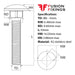 Size guide for the M6 x 55mm Carriage bolt (Coach Bolt) A2 Stainless Steel DIN 603.