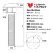 Size guide for the M8 x 70mm Carriage bolt (Coach Bolt) A2 Stainless Steel DIN 603. Part of a larger range of carriage bolts in stock at Fusion Fixings.