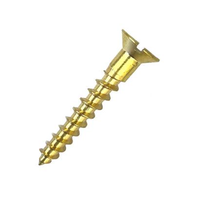 No.3 x 3/8" Slotted Countersunk Woodscrew Brass