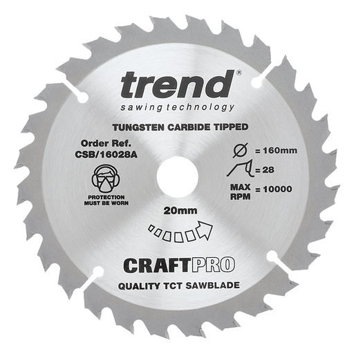 Trend Circular Saw Blade 160mm x 20mm x 28T (CSB/16028A) CLEARANCE