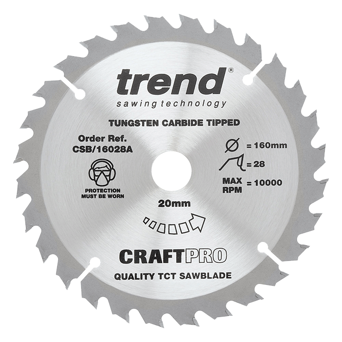 Trend Circular Saw Blade 160mm x 20mm x 28T (CSB/16028A) CLEARANCE