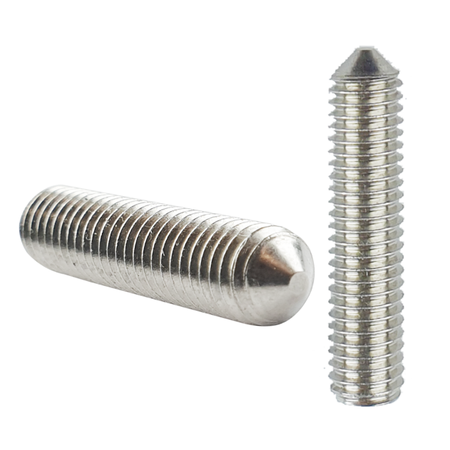 M4 x 35mm Socket Cone Point Grub Screw A2 Stainless DIN 914