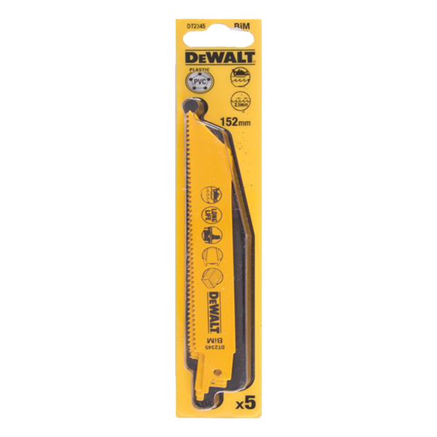 DeWALT DT2345QZ General Purpose Bi-Metal Reciprocating Saw Blade 152mm Pack of 5