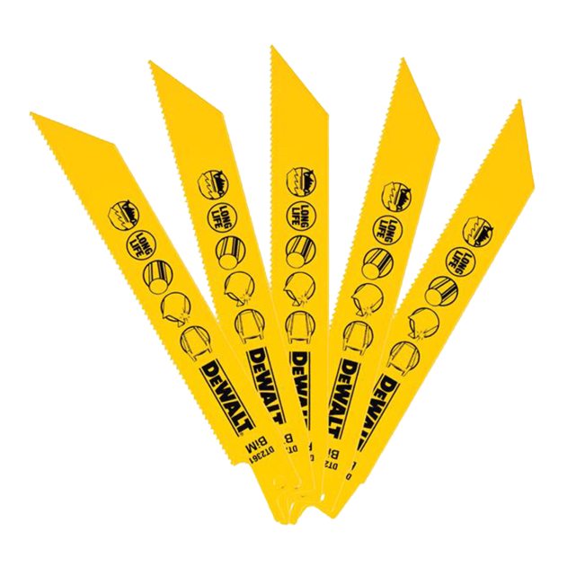 DeWALT DT2361 Metal Cutting Reciprocating Blades Bi-Metal 152mm Pack of 5