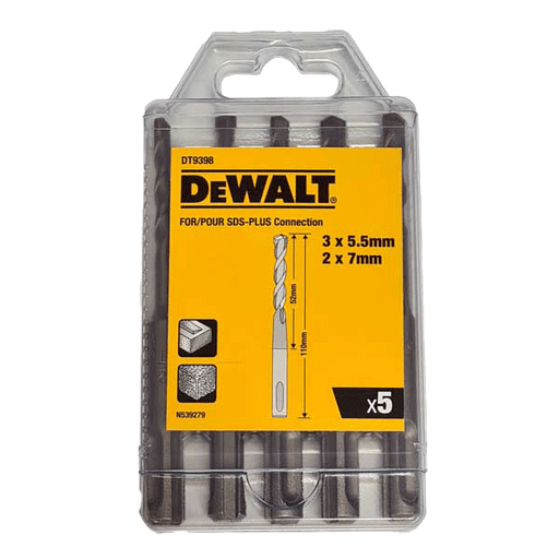 Product image for the DeWalt 5pc SDS-Plus Drill Bit Set - DT9398