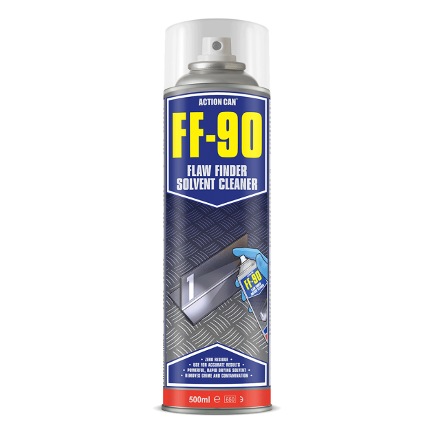 Supplied from Fusion Fixings, Action Can FF-90 Flaw Finder Solvent Cleaner. Part of a growing range of Action Can products from Fusion Fixings