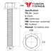 Size guide for the M6 x 35mm Hex Flange Bolt, A2 Stainless Steel DIN 6921. Part of a growing range of hex flange bolt.