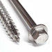 Detail product image for the Timco 6.7 x 75mm, Flanged Hex Head Timber Screws. Shows the screw point and the flanged hex head.