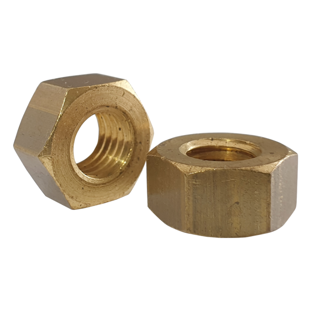 Product image for M8 Brass Hex Nut, Solid Brass Nut DIN 934