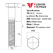 Size guide for the M10 x 200mm Hex Bolt (Part Threaded Bolt) A2 stainless steel, DIN 931