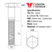 Size guide for the M6 x 120mm Hex Bolt (Part Threaded Bolt) A2 stainless steel, DIN 931