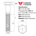 Size guide for 7/16 (20) UNF x 5 1/2 Inch Hex Bolt, Bright Zinc Plated Grade 8.8 (ASME B18.2.1)