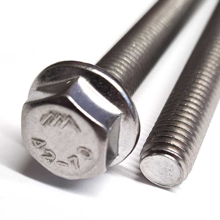 M5 x 35mm Hex Flange Bolt, A2 Stainless Steel DIN 6921