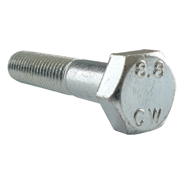 1/2" UNC x 4" Hex Bolt Bright Zinc Plated Grade 8.8