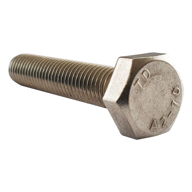 Product image for M8 x 14mm Hex Set Screw (Fully Threaded Bolt) A2 Stainless Steel DIN 933 part of a growing range from Fusion Fixings