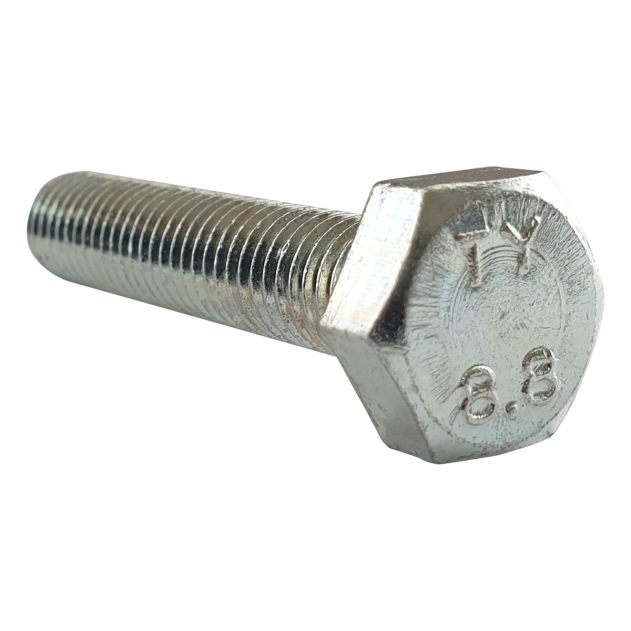 Product image for M24 x 55mm Hex Set Screw (Fully Threaded Bolt) 8.8 high tensile steel, BZP, DIN 933