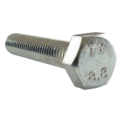 Product image for M10 x 200mm Hex Set Screw (Fully Threaded Bolt) 8.8 high tensile steel, BZP, DIN 933 part of a growing range from Fusion Fixings