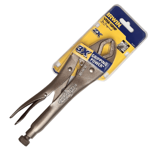 Pliers product image for the IRWIN 10CR Curved Jaw Locking Pliers, 254mm (10"), 10508017 - CLEARANCE